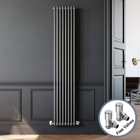 ELEGANT 1800 x 380 mm Vertical Radiator Double Column Traditional Radiator Cast Iron Radiator Rads with Valves (1/5)