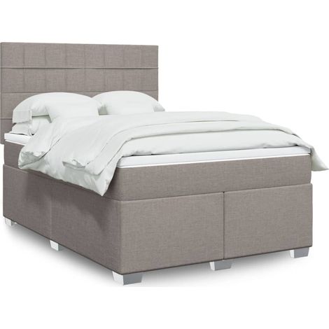 Boxspringbett mit Matratze Taupe 140x200 cm Stoff (1/5)