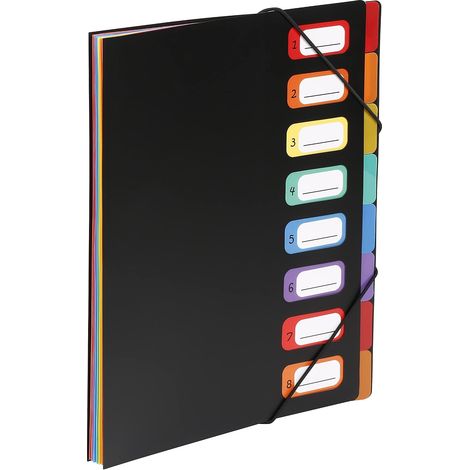 Trieur extensible - Porte document plastique - Organisateur de document - Grande capacité - 8 positions en polypropylène - A4 (1/5)