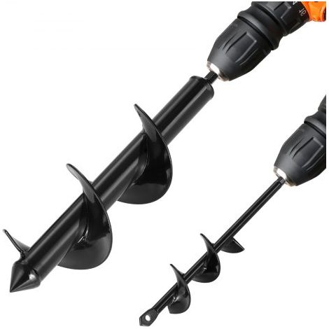 2 PCS Broca Helicoidal para Plantar Ø 40 x 220 mm y Ø 80 x 300 mm para Taladros con Punta Hexagonal de 10 mm, Herramienta Robusta para Plantar Bulbos, Accesorios para Perforar, Negro (1/5)