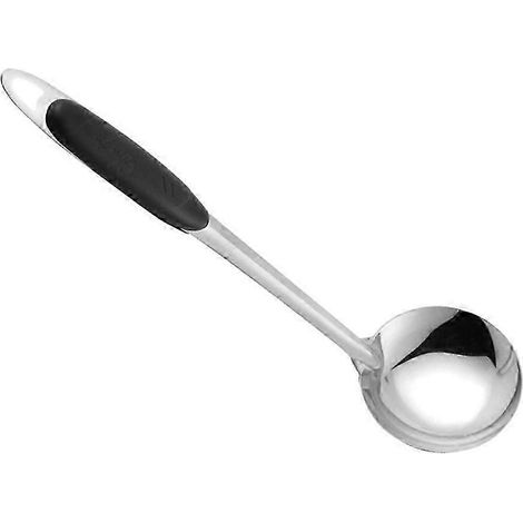 Cuillère à soupe en acier inoxydable avec crochet, cuillère à soupe suspendue pour casseroles chaudes, idéale pour la cuisine, le camping et le service, ustensile noir durable (lot de 2) (1/5)