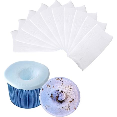 10-Pack de Piscine Écumoire Chaussettes – Filtres paniers, Écumeur Ainsi Que Nettoie la saleté et Laisse pour kit systeme et piscines Hors Sol (1/5)