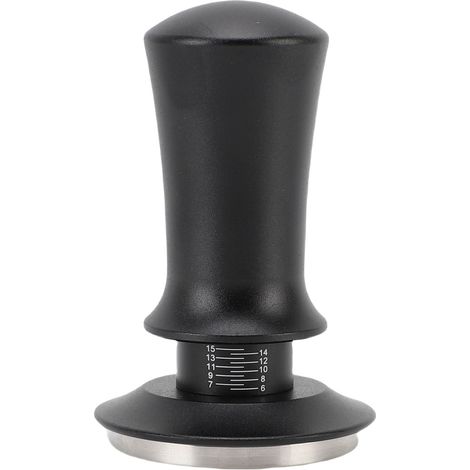 Tasseur à Café Manuel Acier Inoxydable 304 Calibré Automatique 51mm Noir Outil de Pression Constante avec Échelle pour Espresso (1/5)