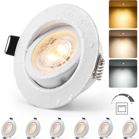 Spot Led Encastrable 230V Metal Dimmable Blanc 68mm - 80mm Lot de 6 (1/5)