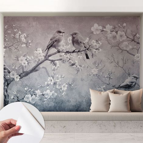 Selbstklebend Tapete modern Wohnzimmer - Wanddekoration - einfach anzubringen Zarte Natur 208x146 cm (1/5)