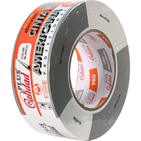 Ruban Toilé Extra-Résistant 48mm x 50m x 0,2mm Blanc pour Emballage, Cartons de Déménagement, Réparations. Ruban adhésif pour Fermetures Sûres, Solides et Résistantes (01 Rouleau Blanc). (1/5)