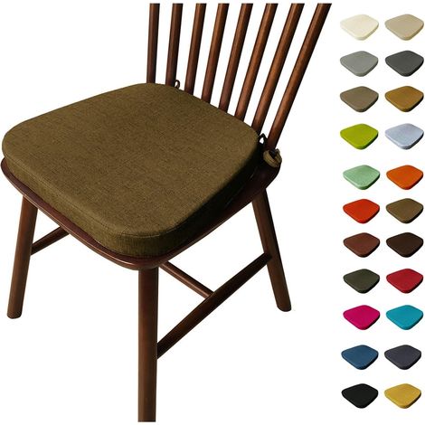 Galette De Chaise avec Attaches, 3/5/8 Epaisseur 40x38/43x40/43x42cm Coussin de Siège Lavable, Antidérapant, Galette De Chaise Dehoussable D'Interieur/Exterieur(E16,43X42X335cm) (1/5)