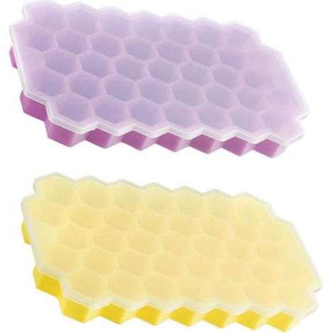 à Glaçons en Nid D’abeille 37 Cavités Silicone avec Couvercle (1/5)