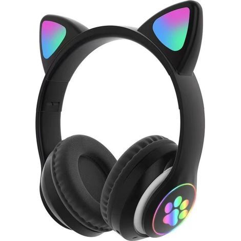 Kabelloses Bluetooth-Chat-Headset mit Mikrofon für Kinder, Jugendliche und Erwachsene, stylische Kopfhörer für Schule und Freizeit (schwarz) (1/5)