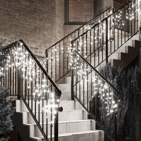 Guirlande Lumineuse Exterieure Noel, 5 M 216LED Rideau Lumineux Noel Exterieur avec 8 Modes, IP44 Étanche Connectable Guirlande Stalactite Extérieure pour Fête Jardin Balcon Fenêtre (1/4)