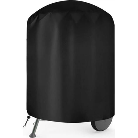 Outdoor Barbecue Cover, Outdoor Protective Tarp Ø 76 x 91 cm, Outdoor Griddle Cover in 210D Oxford Fabric, Waterproof, Dustproof and UV Resistant, Barbecue Covers for Round Barbecues, Black (1/5)