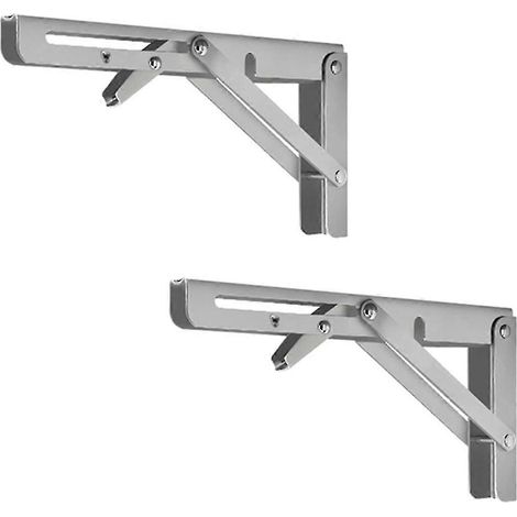 Supports d'étagère pliables robustes en 2 pièces, support triangulaire pour étagère - JXLGV (1/5)