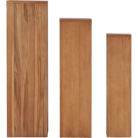 Ensemble de Étagère à plantes 3 pcs Luxueux, Meuble pour Plante, Bois de teck solide OIB7738E (1/5)