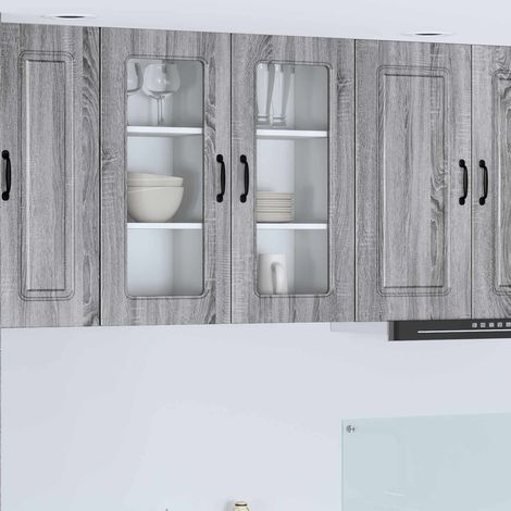 vidaXL Dishwasher Panel Kalmar 2 pcs Grey Sonoma Engineered Wood (1/5)
