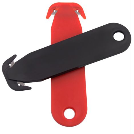 Lot de 2 couteaux double lame noirs pour déballer, découper les colis et couper les cordons (1/4)