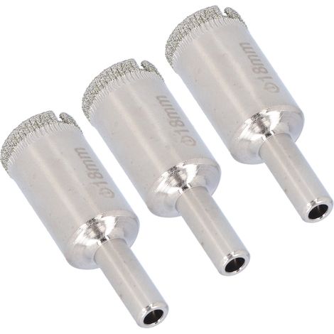 Lot de 3 emporte-pièces fins 18mm en acier allié allongé pour percer carrelage, verre, bois et mur (1/5)