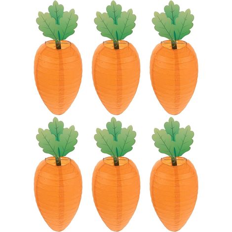 Lot de 6 Lanternes en Papier de Carotte, Légères et Décoratives, pour Décoration de Pâques Suspendue en Intérieur Patio (1/5)