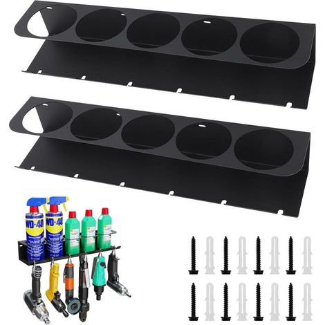 Support De Canette Aérosol, 2PCS Support Aerosol Range Mural Pour Bombes Stockage Aérosols Et Organisateur D'Outils éLectriques Pour Bidons De Lubrification 5 Emplacements (1/5)