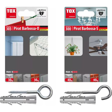 Dübel tox forma 3 mit Ösenhaken 4 Stück 8x40 mm (1/5)