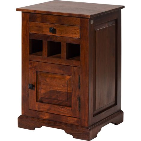 comodino in legno di Acacia 46x40x65 nougat laccato OXFORD 269 (1/4)