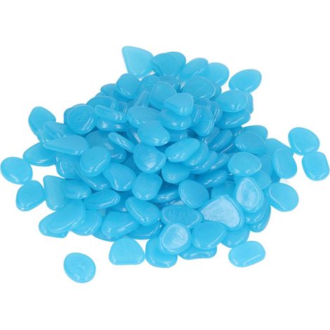 Galets phosphorescents, pierres lumineuses fluorescentes pour allée de jardin, 200/sac, bleu foncé (1/4)
