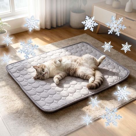 Générique Tapis Rafraichissant pour Chien Et Chat, Durable Tapis Refroidissant pour Chat Portable, Couverture Rafraichissante Chiens Chaleur Matelas Réfrigérant Animaux, Lavable, Anti-Morsures5040cm (1/4)