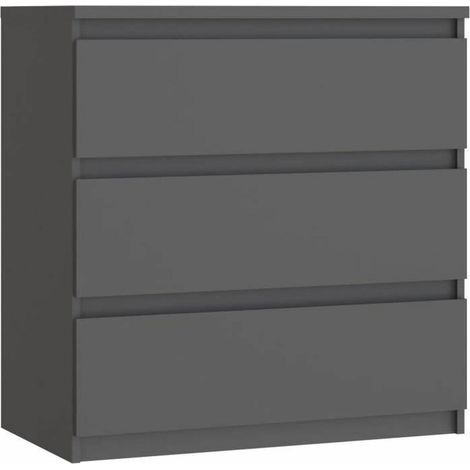 BigBuy CHELSEA Kommode 3 Schubladen Anthrazit