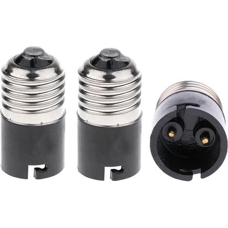 Adaptateur Convertisseur E27 Vers B22 Pour Ampoules Lot De 3 Pièces Noir (1/4)
