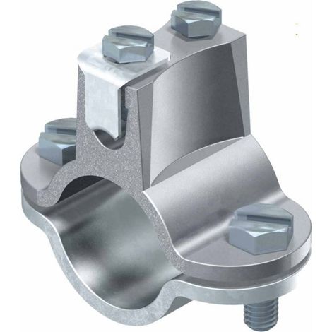 OBO Bettermann Bride de mise à la terre pour feuillard 1 1/2" Acier galvanisé à chaud, 5052157 (1/2)