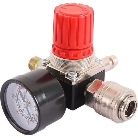 Régulateur de pression compresseur d'air 1/4' – Détendeur pneumatique 180psi – Raccord fileté 1/4 PT – Installation facile (1/5)