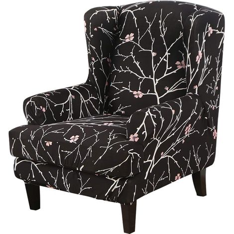 Set of 2 stretch wingback chair covers with cushion cover for wingback chairs - Sofa cover for living room (1/5)