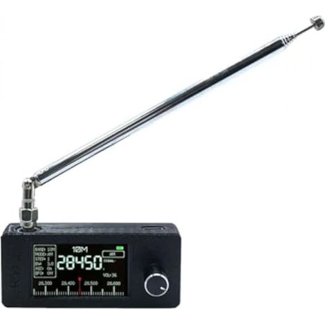 Radio portable Fokelyi Si4732, écran 1,9 pouce, batterie 800 mAh, antenne télescopique 70 cm, noire (1/5)