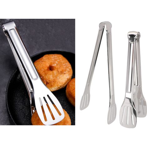 Kleine (23 cm) + große (28 cm) Küchenzange, Grillzange, Steakzange, Brotzange (1/5)