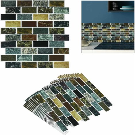 Juego de 10 pegatinas de pared de piedra y azulejos