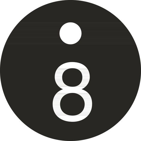 Schlüsselnummer - ø 25, Nummer 8, Aluminium schwarz eloxiert