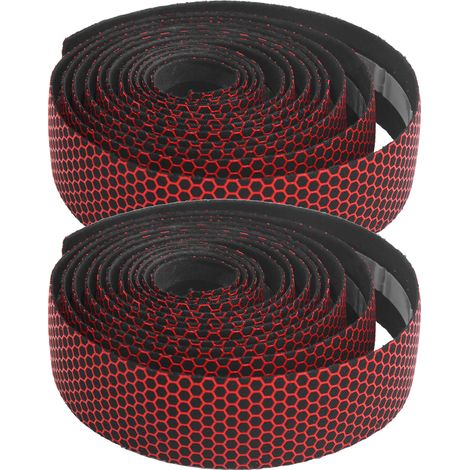 1 Paire de Poignées Vélo Ergonomiques Antidérapantes, Manchons de Guidon Noir et Rouge pour VTT et Cyclisme Urbain