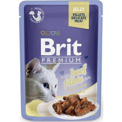 BRIT PREMIUM CAT Adult Rindfleisch in Gelee (Beutel) 85g