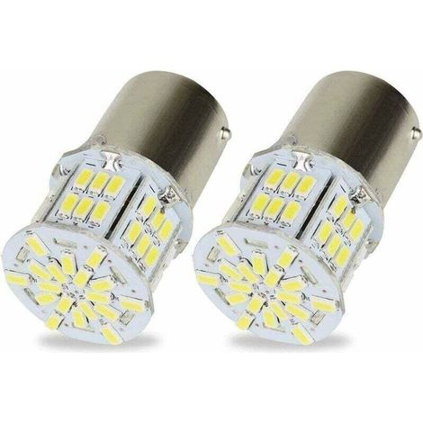 2Pcs Ampoules 1156 BA15S P21W LED Lampe 3014 54SMD Super Brillant Blanche pour Voiture Auto Feu Arrière Les Clignotants Lampe Feux de Recul 12V 6500K (1/5)