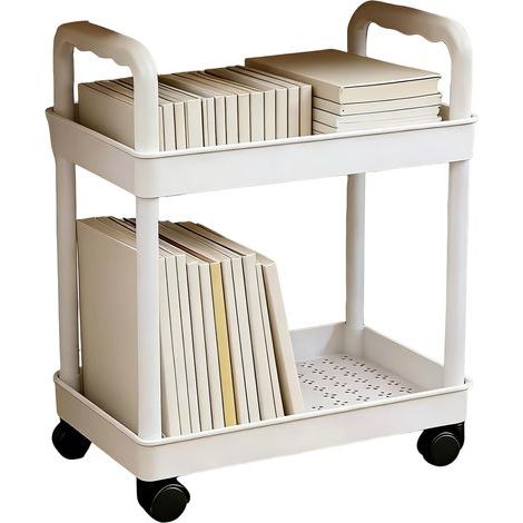 Chariot Roulant De Rangement - Meuble Roulant 2 Etages avec roulettes  Chariot pour Salle de Bain  pour Maison Cuisine Buanderie Garage Bureau (1/5)