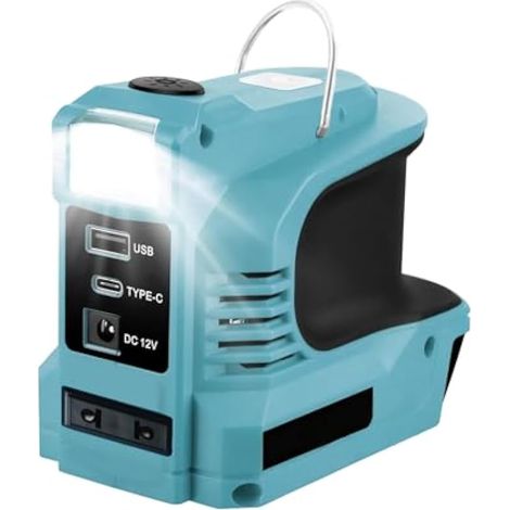 Onduleur de Batterie pour Makita Batterie 18V, Onduleur de Puissance 180 W, Adaptateur Convertisseur de Batterie à Onde Sinusodale 8V DC à 220V AC avec Lampe LED, USB et USB-C (1/5)