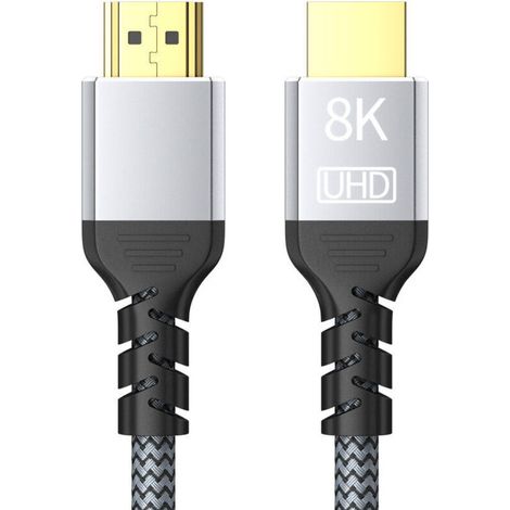 Câble HDMI 8K 60Hz 4K120 HzHaute Vitesse 48Gbps Cordon Dolby Compatible avec Fire TV/Roku TV/PS5/Xbox Series X/Samsung - 1.5m (1/5)
