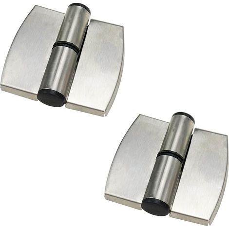 Accesorios de conexión para mamparas de aseos públicos: bisagra plana para puerta (izquierda) (1/4)