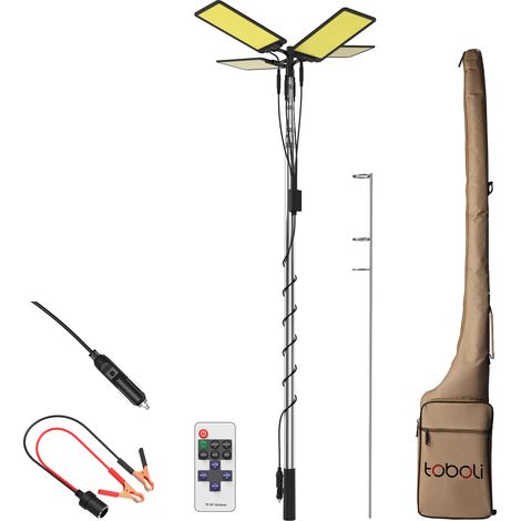 Wiltec Lampada da campeggio LED V2, estensibile 12V per illuminazione outdoor