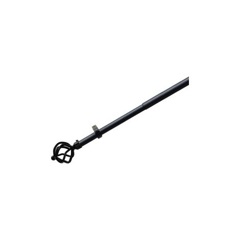 Bastone per Tende Estensibile in Metallo Ø 19 mm. Ananas nero estensibile 1,1/2,0 metri senza anelli