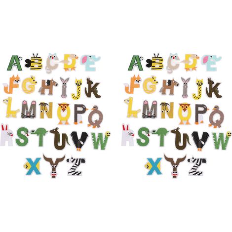 52 Pcs Letter Patches Animal Shape Colorful A to Z English Letter Patches DIY Embroidery Iron On Patches Craft Decoration (1/5)