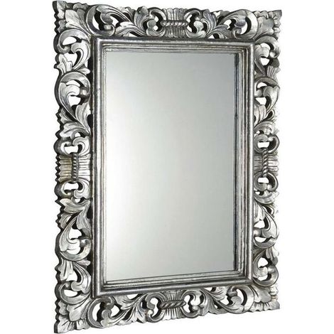 Sapho Scule - Specchio con cornice, 70x100 cm, color argento IN156