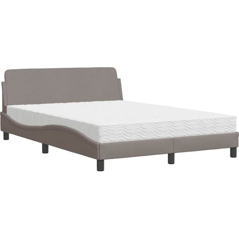 Maison Exclusive - Bett mit Matratze "Dover" Taupe 120x200 cm Sto (1/5)