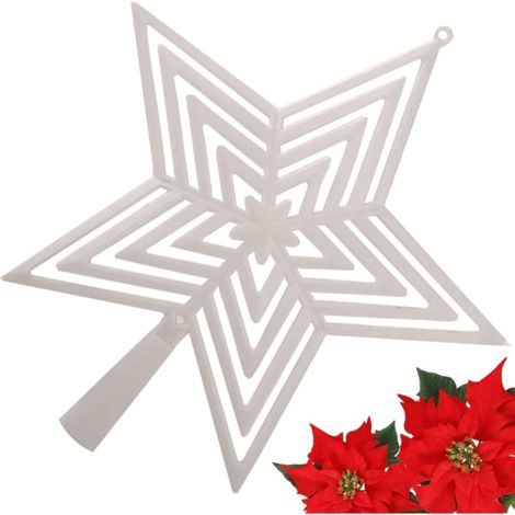 Étoile de Sapin de Noël Blanche Décoration de Sommet Durable en Plastique (1/5)