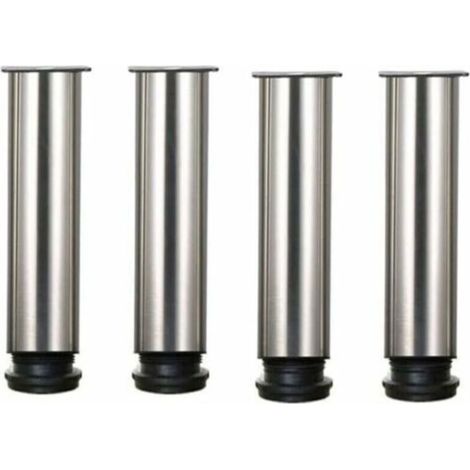 Set mit 4 Edelstahl-Möbelfüßen, höhenverstellbar um 25 cm, ideal für Sofa, Tisch und Schränke.
