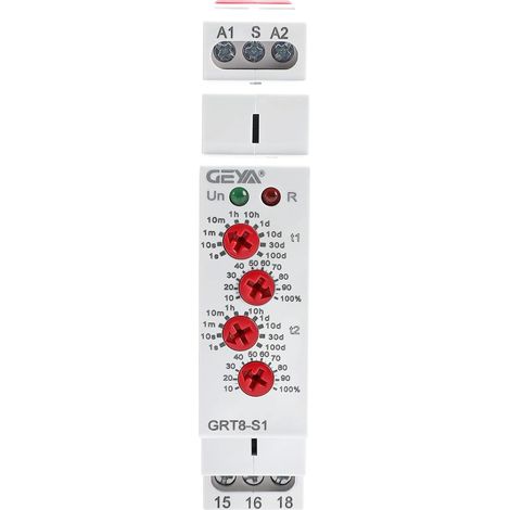 Relais de Cycle Asymétrique 16A 230V Montage Rail DIN Minuterie Répétition LED Indicateur pour Automatisation Industrielle (1/5)